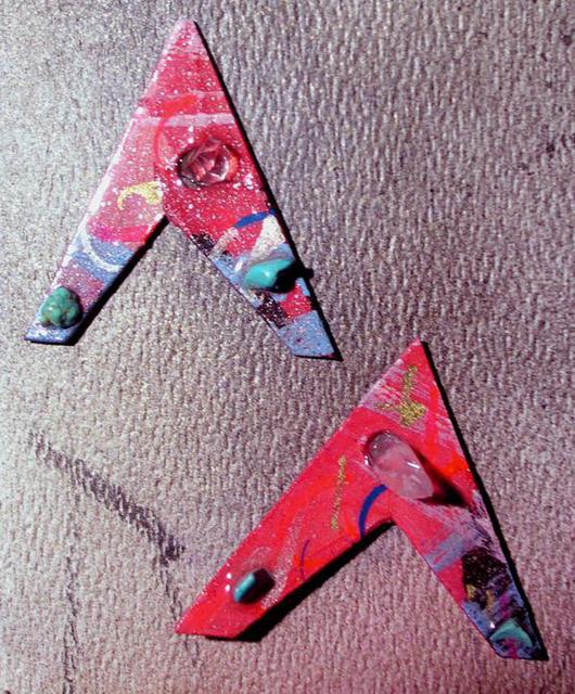 Artist Richard Lazzara. 'Upward Onward Ear Ornaments' Artwork Image, Created in 1989, Original Pastel. #art #artist