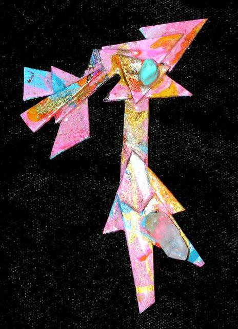 Richard Lazzara  'Walking Clovis Man Pin Ornament', created in 1989, Original Pastel.