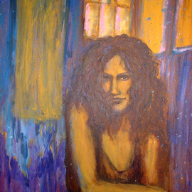 Christine Laverty: 'Waiting', 2009 Acrylic Painting, Life. 