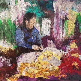 Woman Arranging Flowers Vietnam, Dan Shiloh