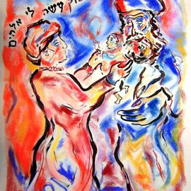 Shoshannah Brombacher: 'Avraham adn Sarah', 2007 Pastel, Biblical. Artist Description:  Avraham and Sarah rejoice in having their promised son, Yitzhak. I make many biblical scenes on commission.Please CONTACT me for all information about price, availability, commissions etc. : SHOSHBM@ AOL. COM Thank you ...