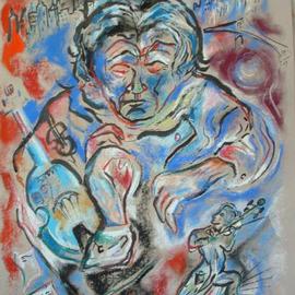 Shoshannah Brombacher: 'Beethoven 5', 2004 Pastel, Music. Artist Description: This is another drawing of Beethoven....
