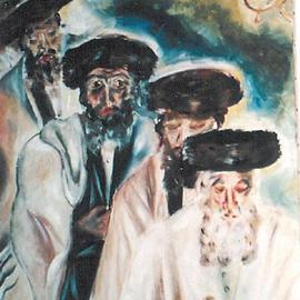 Shoshannah Brombacher: 'Chassidim', 1996 Oil Painting, Dance. Artist Description: I made many Chassidic works in this style. Ak me about it. ...