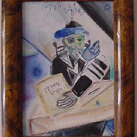Shoshannah Brombacher: 'Nisht Kayn Vort', 1992 Oil Painting, Judaic. Artist Description: The Kotzker Rebbe was a very taciturn man, a recluse who prefered to stay alone in his study. The yiddish titel means: No word ( viz. , silence)...