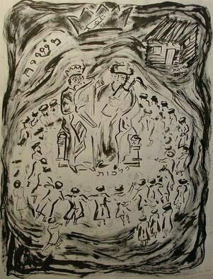 Shoshannah Brombacher: 'Shlomo haMelekh and the Rebbe Rayatz', 2001 Other Drawing, Mystical. Artist Description:  This drawing is for the Festival of Shemini Atzeret and shows peace and accompishment, like building the Temple and rebuilding the Lubavitch community after World War II in the USA. Ask for more information. For ALL DETAILS ( including price, availability etc. etc. CONTACT SHOSHBM@ AOL. COM! DON' T ...