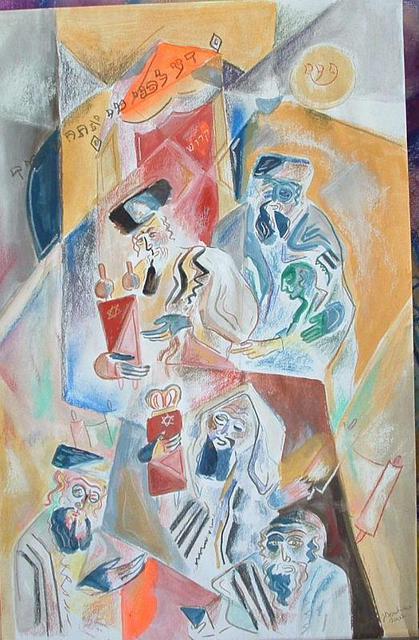 Artist Shoshannah Brombacher. 'Simchat Torah' Artwork Image, Created in 2004, Original Painting Other. #art #artist
