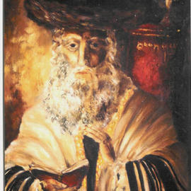Shoshannah Brombacher: 'The Baal Shem Tov', 1978 Oil Painting, Judaic. Artist Description: This is one of the older works I still have in my collection. It is not for sale, but it shows what kind of work I ( can/ will) make. This is an ( imaginary) portrait of Rabbi Israel Baal Shem Tov ( the' Besht' , the Master of the Good Name, ...