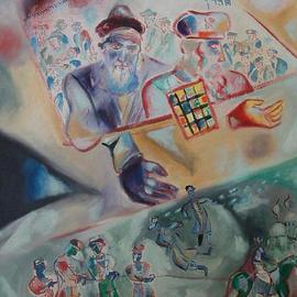Shoshannah Brombacher: 'The Tzemach Tzedek', 1997 Oil Painting, History. Artist Description: In my series about the connection between the ushpizin and the Lubavitcher Rebbes this is the 5th painting, of the Tzemach Tzedek and Aaron haKohen. Both loved peace and helped poor Jews, like the ones forcibly drafted into the army of the Czar. The Tzemach tzedek saved many ...
