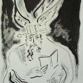 Shoshannah Brombacher: 'Wings to the Ceiling', 2000 Other Drawing, Judaic. Artist Description: Ask me about my Chassidic stories, this is a sample in black and white.I have drawings in different sizes, prices, black and white and color....