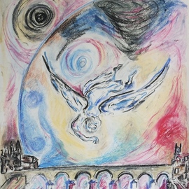 Shoshannah Brombacher: 'the angels of destruction', 2005 Other Drawing, Biblical. Artist Description: The artist made many drawings about the Roman bridge of Maastricht  The Netherlands  which she visited often in her childhood. The coat of arms of maastricht shows and angels, which appears in many of her Maastricht drawings as well. ...