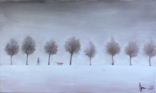 Igor Shulman: 'middle of winter', 2021 Oil Painting, Atmosphere. It was a very strange idea to paint a winter landscape in the middle of summer. I doubt anyone missed the cold. Including me. Perhaps this picture is not about winter, but rather about the feeling of winter. Remember, winter also has wonderful days and wonderful experiences. It all depends ...