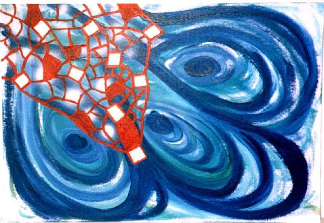 Artist Adam Adamou. 'Netted Layers' Artwork Image, Created in 2003, Original Painting Oil. #art #artist