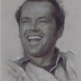 Sid Weaver: 'jack nicholson', 2014 Pencil Drawing, Portrait. Artist Description:     This is a soft pencil, charcoal, and chalk drawing on toned paper.  It has an archival fixative applied    ...