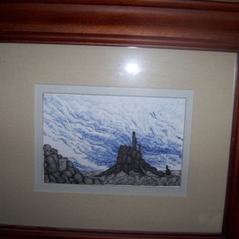 Seiglinda Welin: 'landscape', 2012 Pen Drawing, Landscape. Artist Description:   landscape pen/ ink mounted 25 by 20 cms    ...
