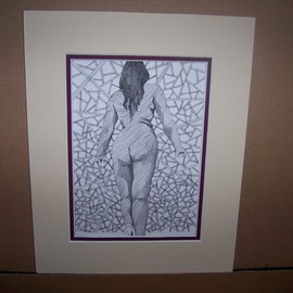 Seiglinda Welin: 'nude', 2012 Pen Drawing, nudes. Artist Description:              pen/ ink  ,  comes  mounted 25 by 20 cms               ...