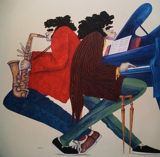 Sandi Carpenter: 'Sultans of Jazz', 2007 Acrylic Painting, Music.  Giclee print, mounted and laminated on fiberboard ...