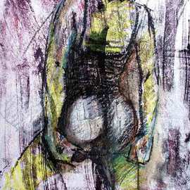 Sipos Lorand: 'Nude', 2008 Mixed Media, nudes. Artist Description:  Nude painted with akrill and  charcoal...