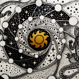 Nina Tokhtaman: 'Star Atlas', 2020 Ink Drawing, Astronomy. Artist Description: ink on paper...