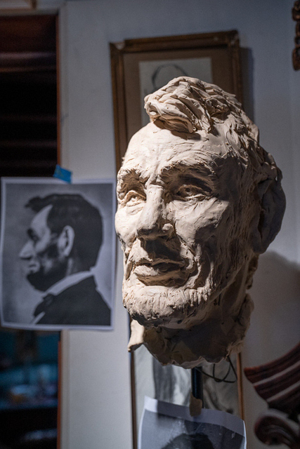 Artist Morris Docktor. 'Abe Lincoln' Artwork Image, Created in 2021, Original Painting Acrylic. #art #artist