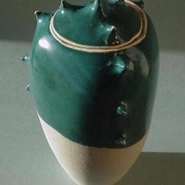 Skip Bleecker: 'Turquoise Spike Jar', 2003 Wheel Ceramics, Abstract. Artist Description: Handmade, Wheel- thrown, High fired, Porcelain, Ceramic Sculpture with designs based on Organic forms. ...