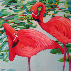 Sharon Nelsonbianco: 'Curious Birds JESS and LORRAINE', 2014 Acrylic Painting, Wildlife. Artist Description: contemporary art, acrylic painting, waterscape, birds, , nature, water, tranquility, peace, wildlife, , series format, Sharon Nelson- Bianco, southern artist, , colorful, colorist, Florida, water birds, expressionist, Florida artist, Florida, wildlife, water fowl, vivid, expressionism   ...