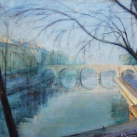 Slobodan Paunovic: 'Le Pont Marie Paris', 2010 Oil Painting, Cityscape. Artist Description: Original workBuying directly from the autorFree shipping...