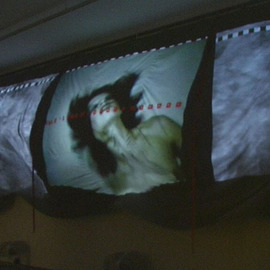 Graf - Zyx: 'Time', 2005 Mixed Media, Abstract Figurative. Artist Description: >> The sleeper, the maggot, . . . |andtime|<< . Mixed- Media- Installation: Video, Music and >> Kinetisches Objekt # 03<< . Videoloop 28 min.Installation: Canvas 10m, 3 ventilators, 3 video- projectors, 2 DVD- players, Hi- Fi- system.Installation can be delivered without representations technic: Canvas, 2 DVDs ( Price $ 5000)THE SPACE IN WHICH TIME ...