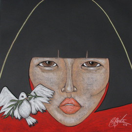 Jacqueline Rudolph: 'New Beginning', 2007 Pastel, Ethnic. Artist Description:     expressionistic portrait of Asian women.    ...