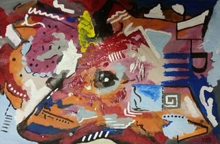 Artist: Sonja Peacock - Title: the dog ate the watermelon - Medium: Acrylic Painting - Year: 2017