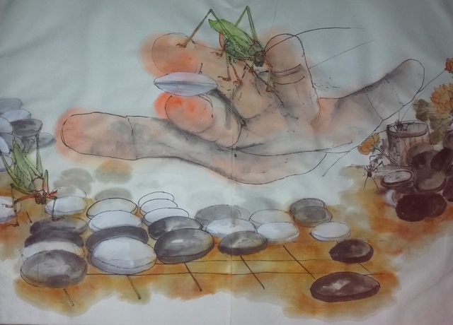Artist Debbi Chan. 'GO Game Album ' Artwork Image, Created in 2016, Original Watercolor. #art #artist