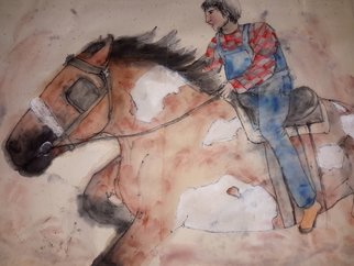 Debbi Chan: 'Here come the equines album', 2015 Artistic Book, Equine. Artist Description:    These album leaves are part of a larger 70'continuous story painting in a folding album.            ...