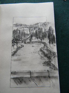Debbi Chan: 'Idaho book orofino dam', 2011 Artistic Book, Farm. Artist Description:        began another book but a different kind. thin rice paper and bound with string. this little beauty containd traditional Chinese landscapes ( shan shui) with the landscapes being from Idaho. vey very delicate.                     ...