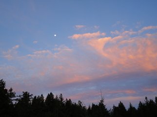 Debbi Chan: 'a pinkscape with moon', 2010 Color Photograph, Astronomy. Artist Description:        photos from idaho       ...