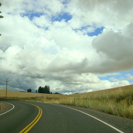 Debbi Chan: 'clouds curve with the road', 2010 Color Photograph, Clouds. Artist Description:             photos from Idaho.            ...