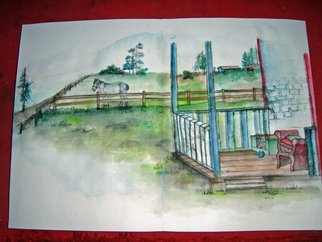 Debbi Chan: 'idaho from lewiston to orofino', 2010 Artistic Book, Home. Artist Description:   another page in my album completed. . this is my front  porch on dent bridge rd. ...