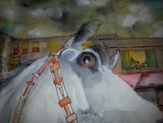 Debbi Chan: 'il Palio album up close', 2014 Artistic Book, Equine. Artist Description:     These album lesves are part of a much larger continuous story painting in s folding album. Done in watercolor/ ink in a traditional Chinese style.                                                                                                                                                                                                                                                                                          ...