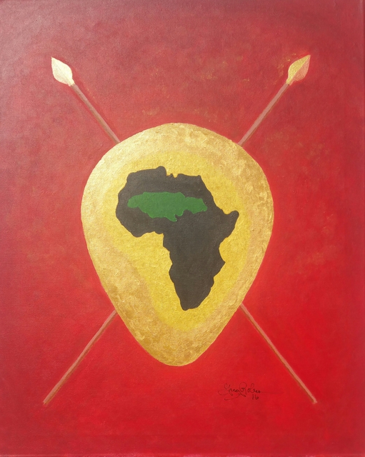 Artist Gregory Roberson. 'Afrika And Jamaica Linked ' Artwork Image, Created in 2016, Original Painting Acrylic. #art #artist