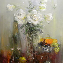 Spasenov Vitaliy: 'festive still life', 2014 Oil Painting, Still Life. 