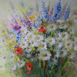 Spasenov Vitaliy: 'wildflowers', 2015 Oil Painting, Still Life. 
