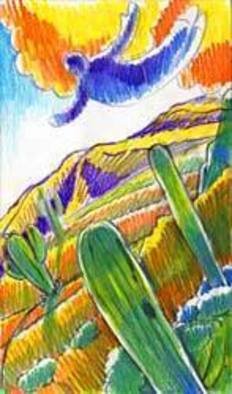 Michael B. Schwartz: 'Set of 5 Cards: Desert Flight', 2008 Mixed Media, Abstract Landscape. Card Series: Single Cards $3. 00Set of Five $12. 00...