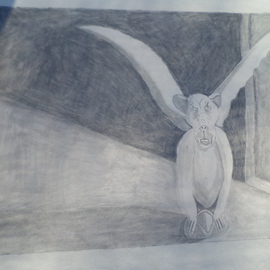 Kelly Etheridge: 'Gargoyle', 2015 Graphite Drawing, Spiritual. Artist Description:    A drawing of a Gargoyle.   ...