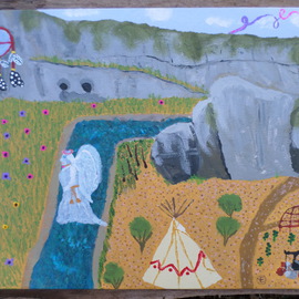 Kelly Etheridge: 'Sacred Land', 2015 Acrylic Painting, Spiritual. Artist Description:  A painting of Sacred Shoshone Land. ...