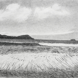 Keith Thrash: 'Breaking Wave', 1986 Other Drawing, Landscape. Artist Description:  Ink and pencil drawing, very small. ...