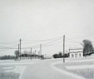 Keith Thrash: 'Vacant Lots in Winter', 2005 Pencil Drawing, Landscape.  The old train station on River Hill in Tuscaloosa, off Greensboro Avenue. ...