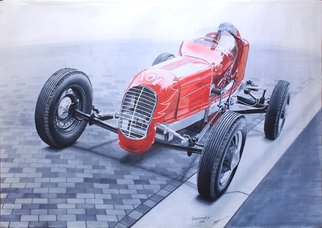 Sreejith Krishnan  Kunjappan: 'the big red racer', 2016 Marker Drawing, Automotive. This marker rendering is of a 1940 race car more popularly known as Sawin Ford Big Car. It is an extremely rare racer built by coach builder Sawin which had a simple architecture and was economical to run. They are called  big cars  because Sawin was known for their midget ...
