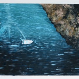 Anastasia Ovcharenko: 'the sea', 2020 Other Drawing, Sailing. Artist Description: Thia artwork was painted with oil paint on canvas. ...