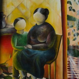 Massimiliano Stanco: 'with nonna Carmela', 2008 Oil Painting, Surrealism. Artist Description:  Childhood years spent in Lacedonia. ...