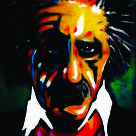 Steve Meyerholz: 'einstein', 2017 Acrylic Painting, Famous People. Artist Description: This painting was inspired by one of the most well- known inventors of all times. You probably recognize who it is, but for those of you who donaEURtmt, itaEURtms Albert Einstein.  I painted a portrait of Einstein with a cartoon- like style with high quality acrylic ...