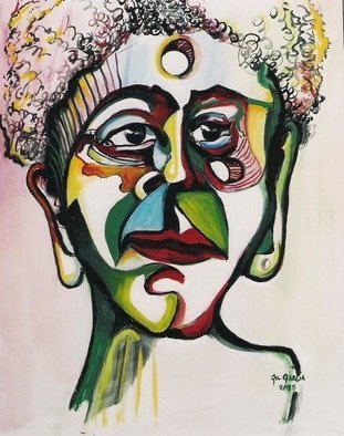 Gil Garcia: 'lucricia', 1998 Oil Painting, Indiginous. Portrait, of Lucrecia an African Queen...