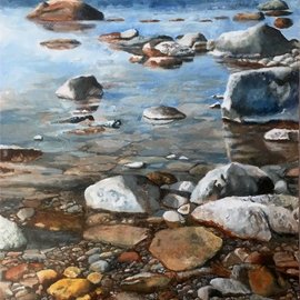 Thor-leif Strindberg: 'shore at the island of Öland', 2017 Acrylic Painting, nature. 